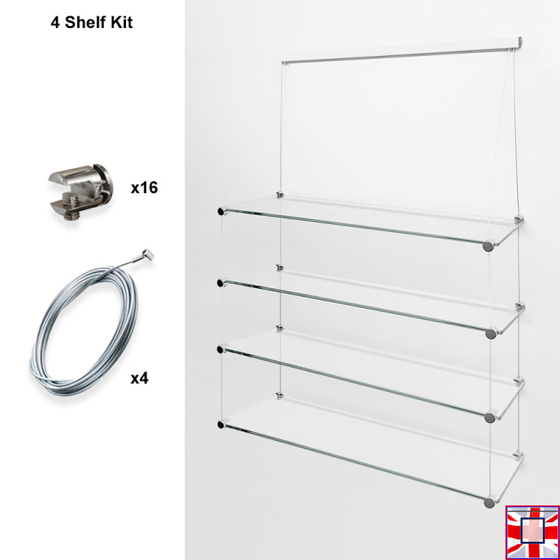 Cables & Supports Only Clip Rail Shelf Kits