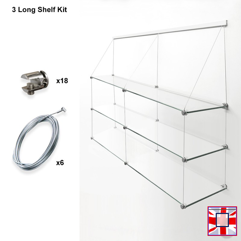 Cables & Supports Only Clip Rail Shelf Kits