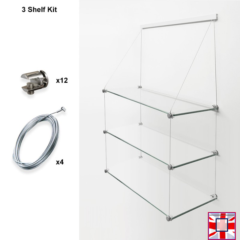 Cables & Supports Only Clip Rail Shelf Kits