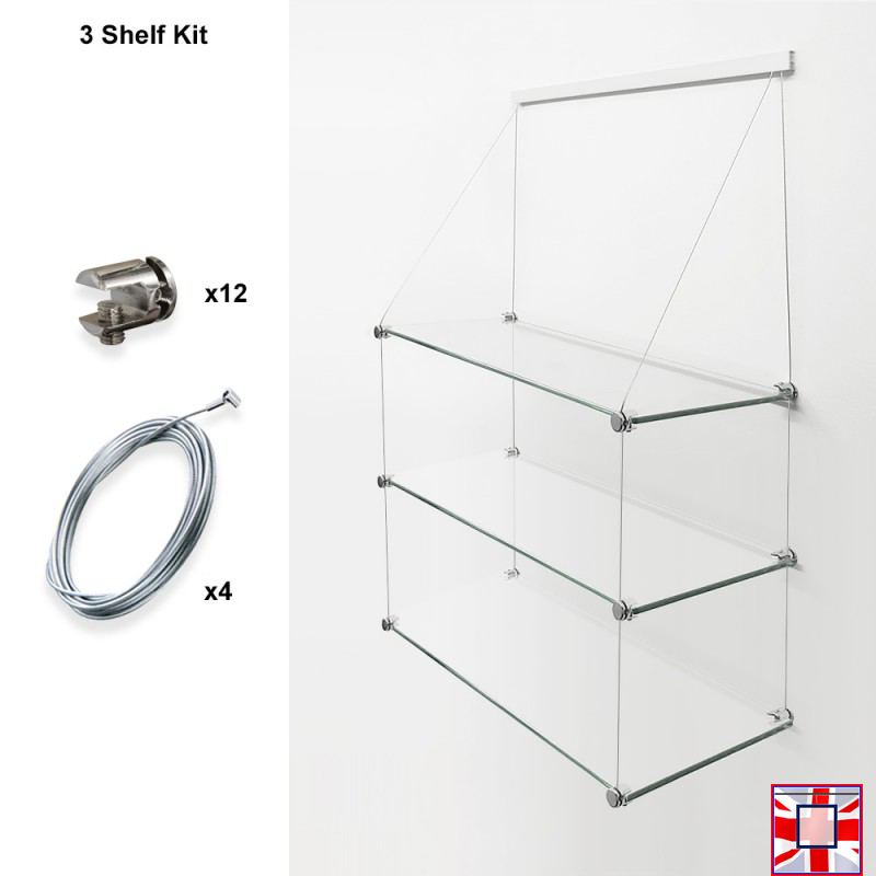 Cables & Supports Only Clip Rail Shelf Kits