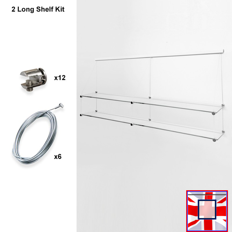 Cables & Supports Only Clip Rail Shelf Kits