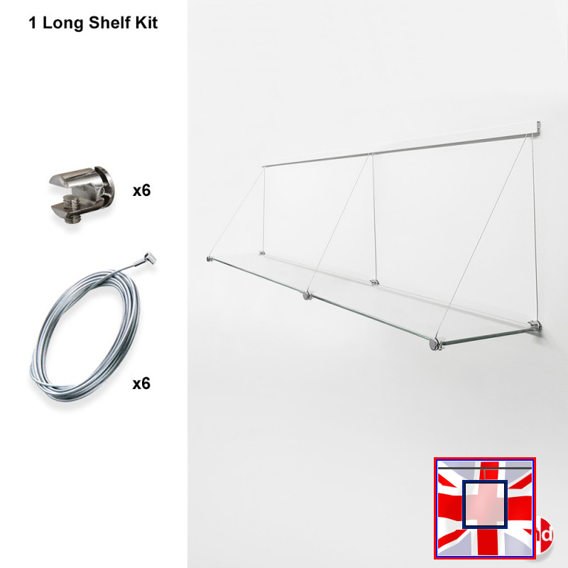 Cables & Supports Only Clip Rail Shelf Kits