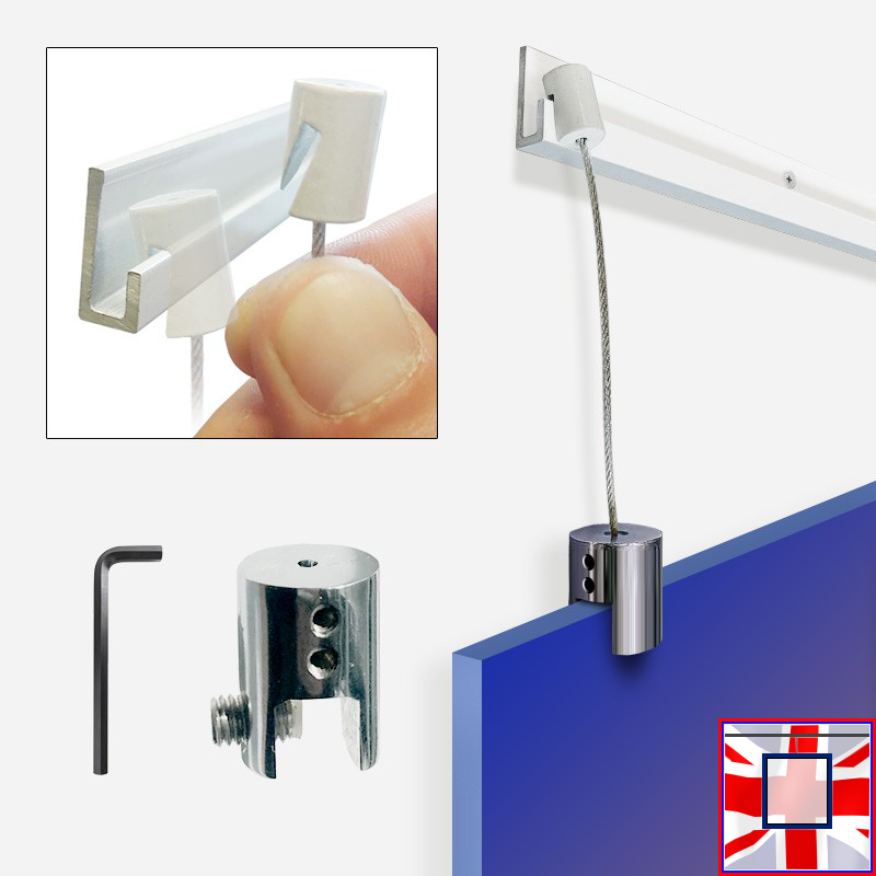Picture Rails Panel Hanging Kits (J Rail Gallery System)