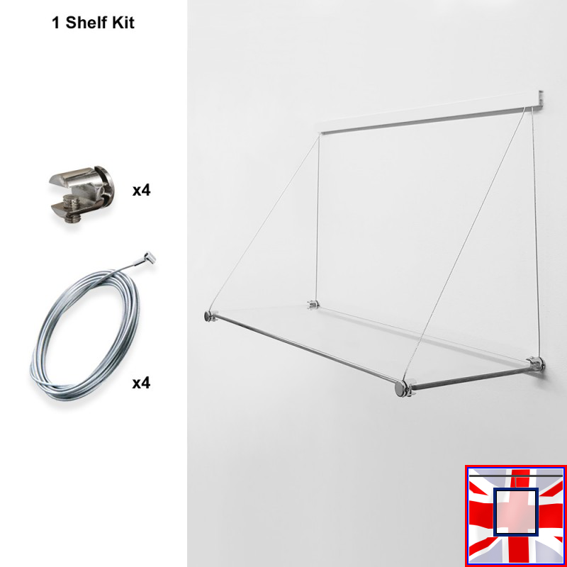 Cables & Supports Only Clip Rail Shelf Kits