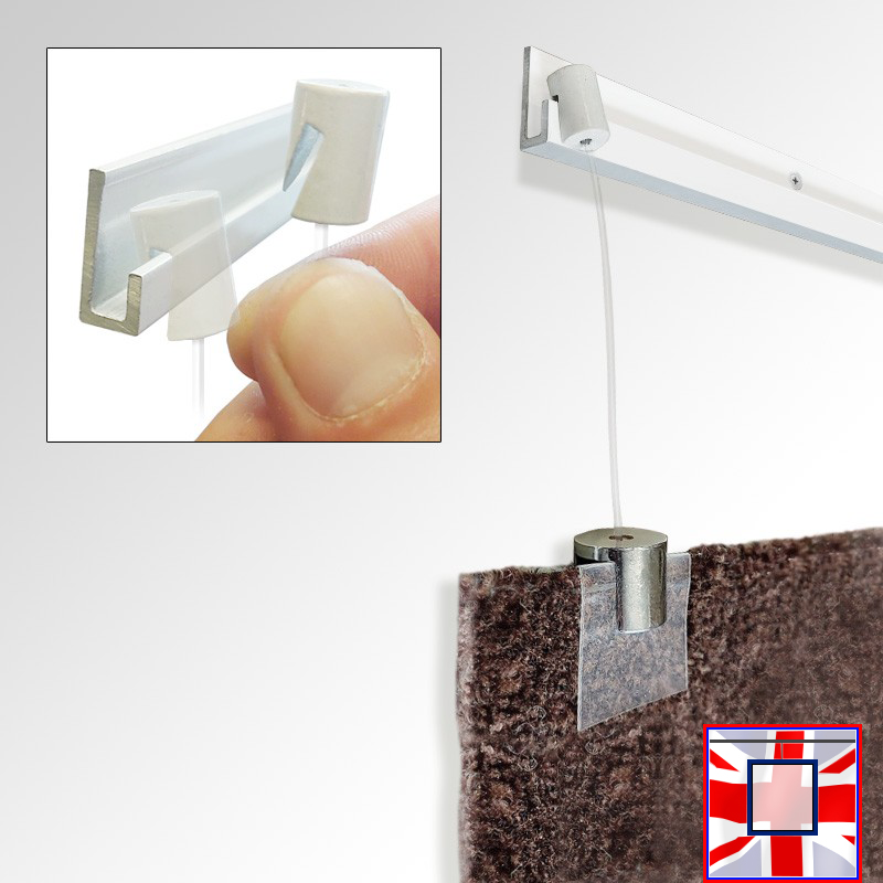Heavy-Duty Picture Rail Simple Carpet Hanging Kit for J Rail Gallery System