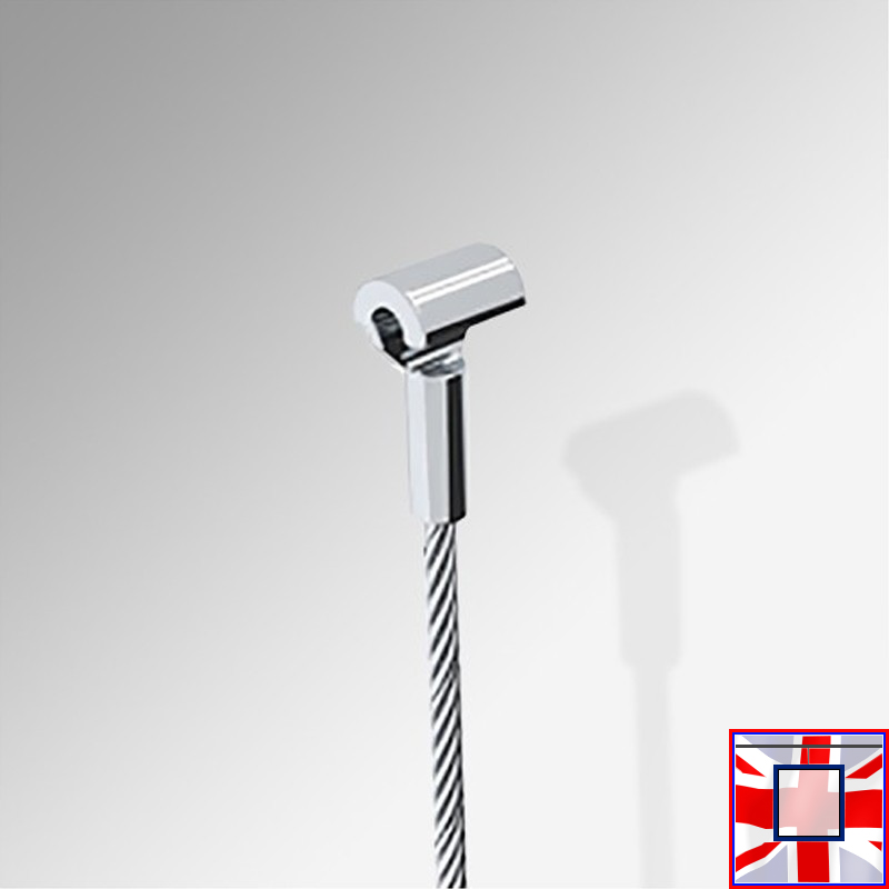 Steel Cable Clip Rail Anchor + Heavy Duty Picture Hanging Wire (Black, White, & Plain Steel)