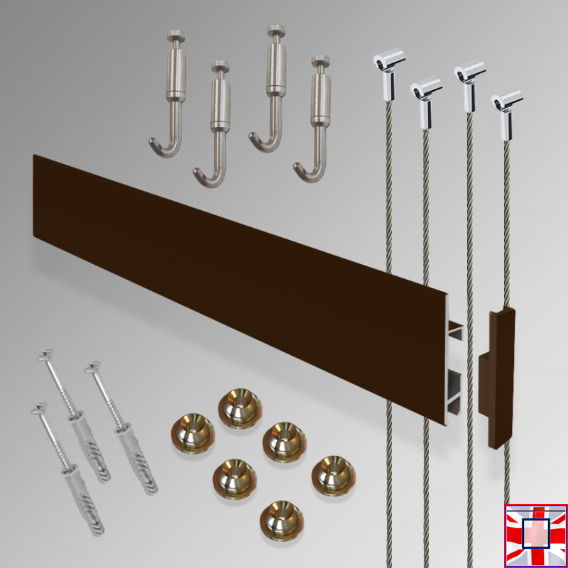 3m Picture Rails & Hooks for Heavy Frames, Long Clip Rail Max Kit (Wall Hanging)