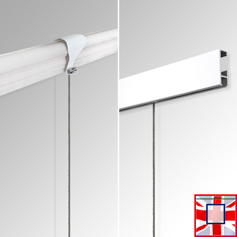 Steel Cable & Barrel Anchor, Strong Hanging Wire for Moulding Hooks & Picture Rails