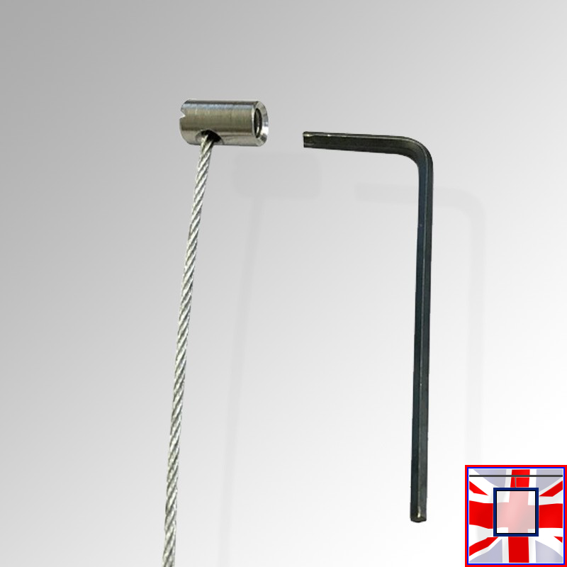 Steel Cable & Barrel Anchor, Strong Hanging Wire for Moulding Hooks & Picture Rails