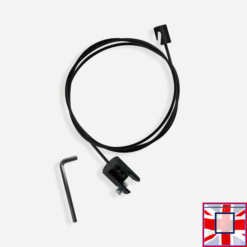 Black Hanging Panel Kits for Gallery Picture Rails (P Rail, J Rail, C Rail)