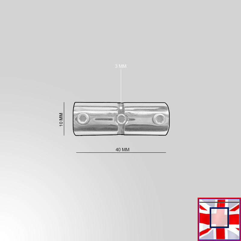 Chrome Double Cable Support – Boss Style for Wood Shelves & Cabinets
