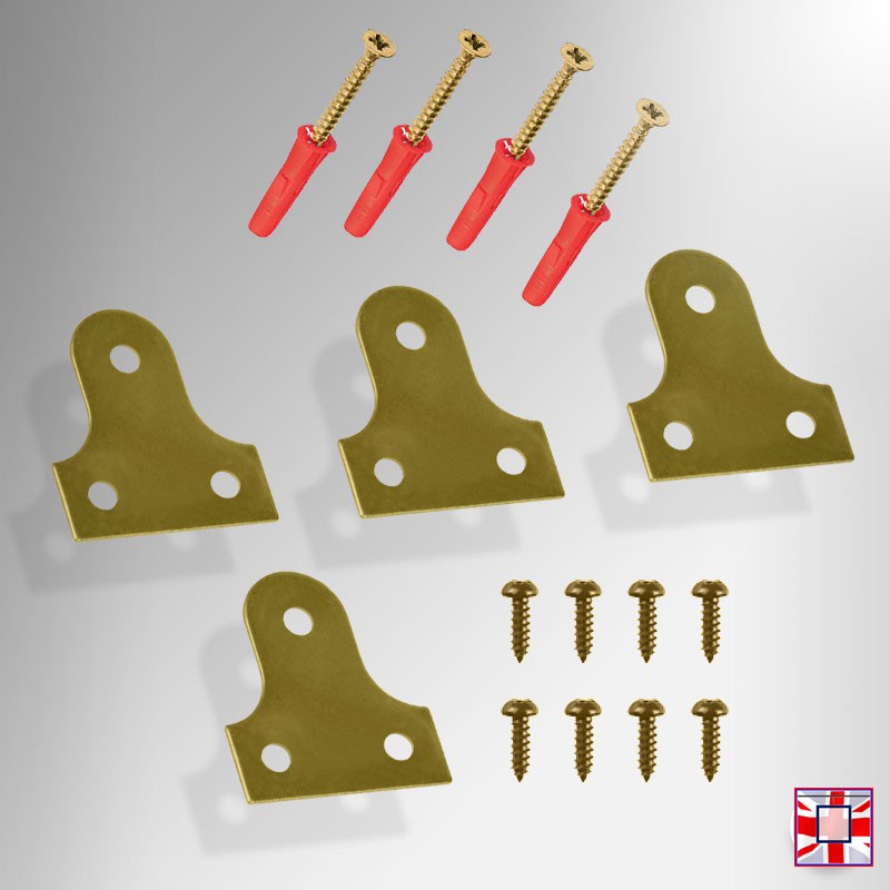 Brass Mirror Plate Mounting Kit (Includes Black Screws)