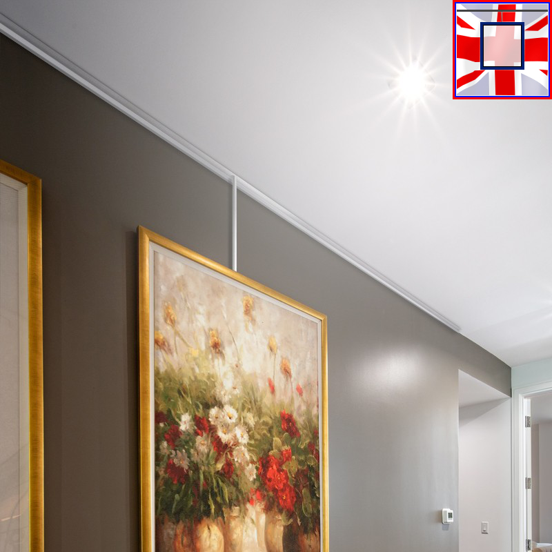 2m Heavy-Duty Ceiling C Rail Gallery Hanging Kit – All-in-One Track & Rod System for Pictures