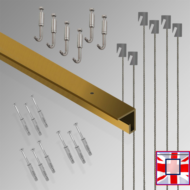 3m Heavy-Duty Ceiling Gallery Hanging Kit – All-in-One C Rail Track & Picture Hooks System