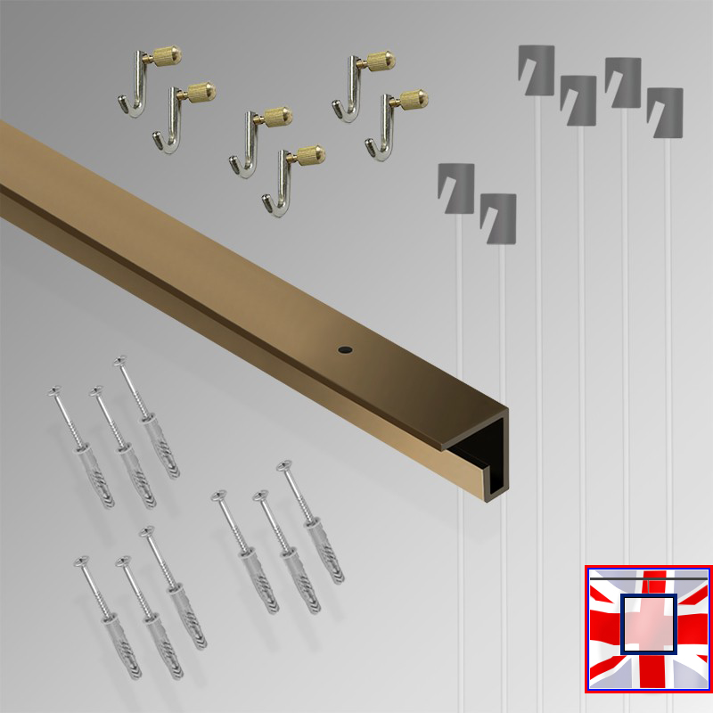 3m Heavy-Duty Ceiling Gallery Hanging Kit – All-in-One C Rail Track & Picture Hooks System