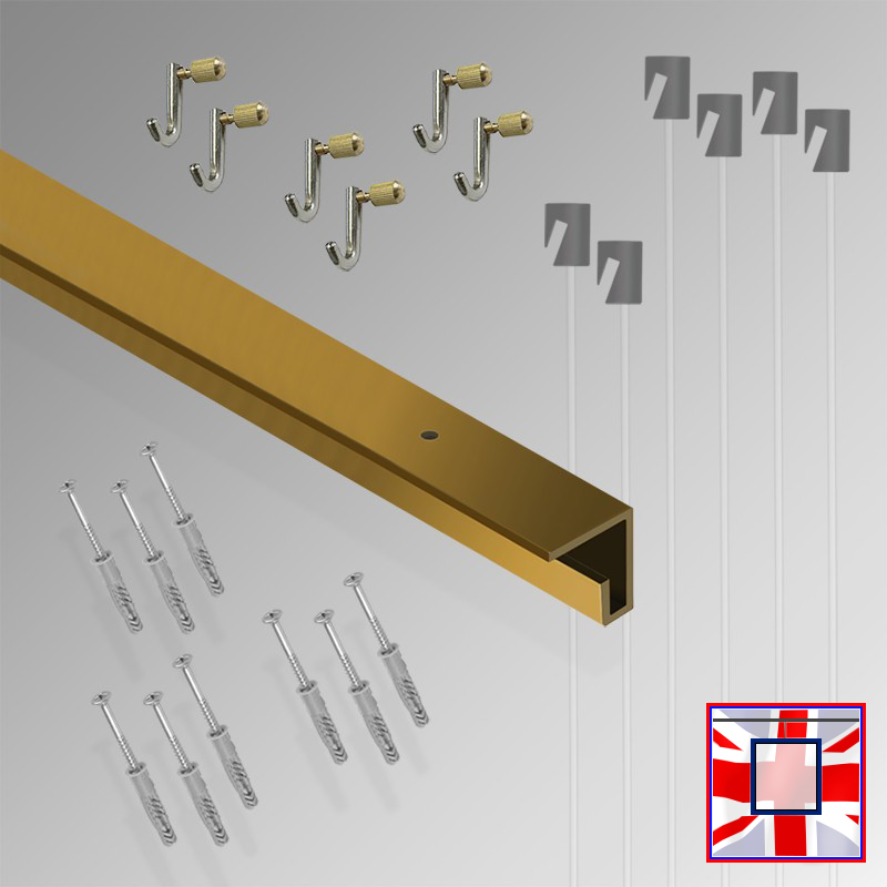 3m Heavy-Duty Ceiling Gallery Hanging Kit – All-in-One C Rail Track & Picture Hooks System