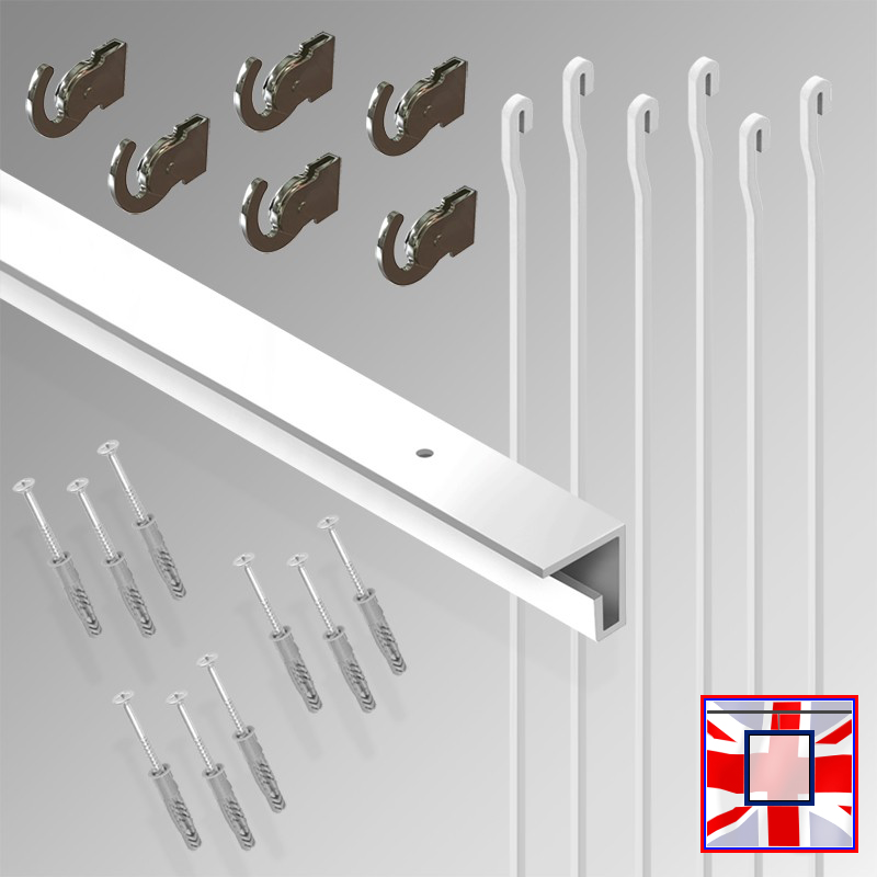 3m Heavy-Duty Ceiling Hanging C Rail Gallery Kit – All-in-One Picture Track & Rod System