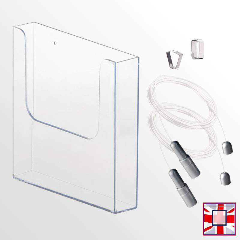 Ceiling-to-Floor Leaflet Dispenser Kit – A4 A5 DL Brochure Holder (Cable Display)
