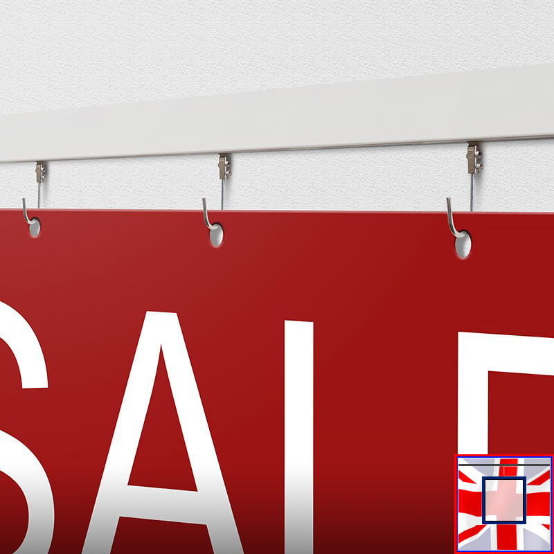 Banner Rail Clip Kit (Hooks Track & Set Eyelet Hanging)