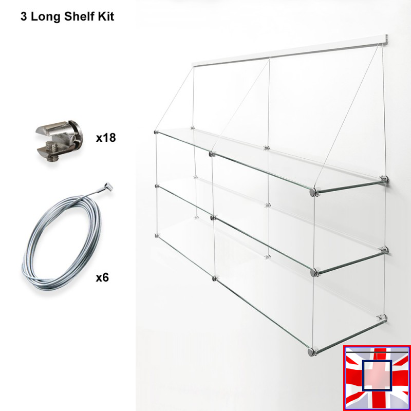 Cables and Supports for Clip Rail Shelf Kits Only