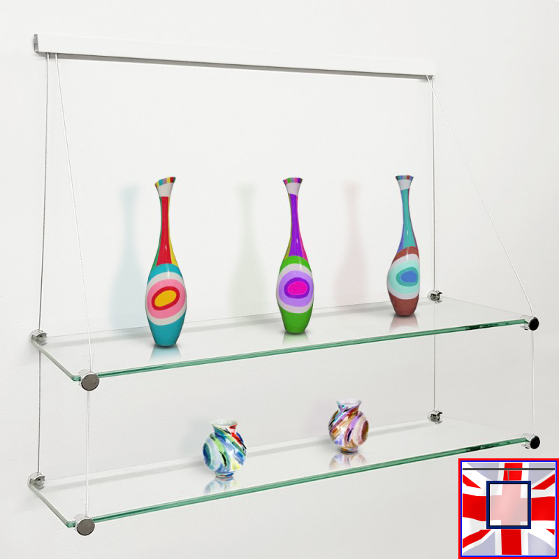 Clip Rail Glass Shelf & Cable Display System