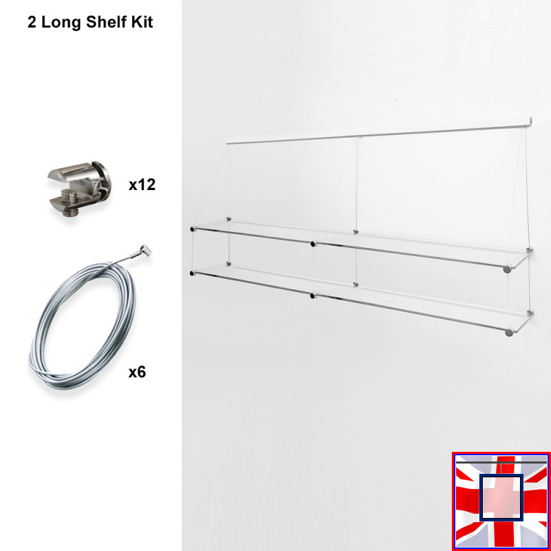 Cables and Supports for Clip Rail Shelf Kits Only