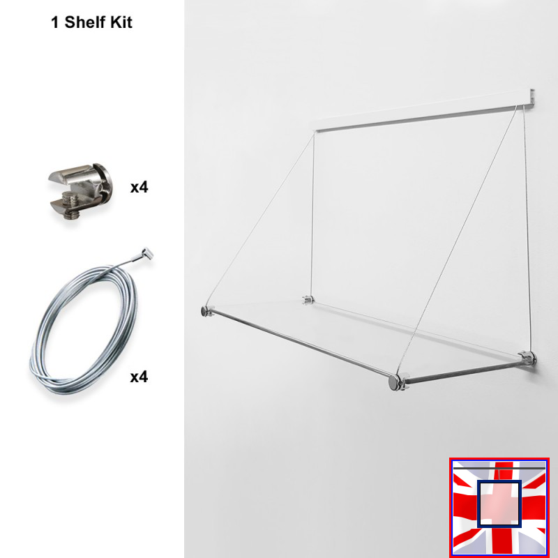 Cables and Supports for Clip Rail Shelf Kits Only