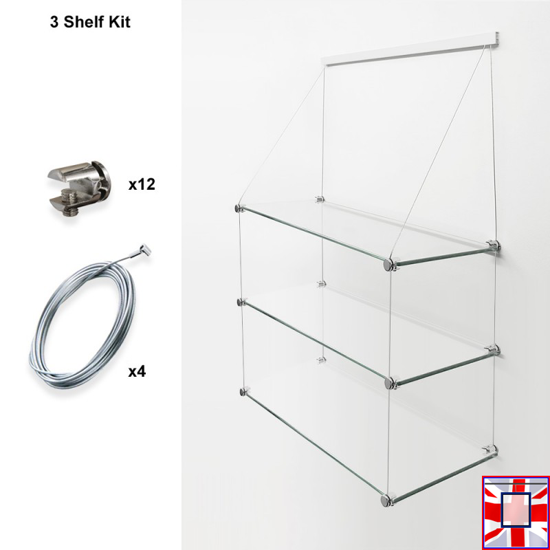 Cables and Supports for Clip Rail Shelf Kits Only
