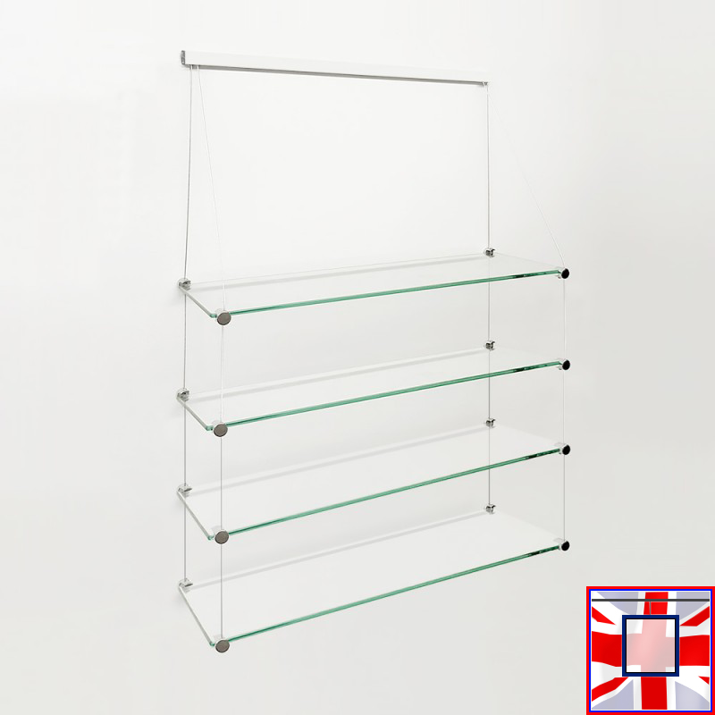 Clip Rail Glass Shelf & Cable Display System