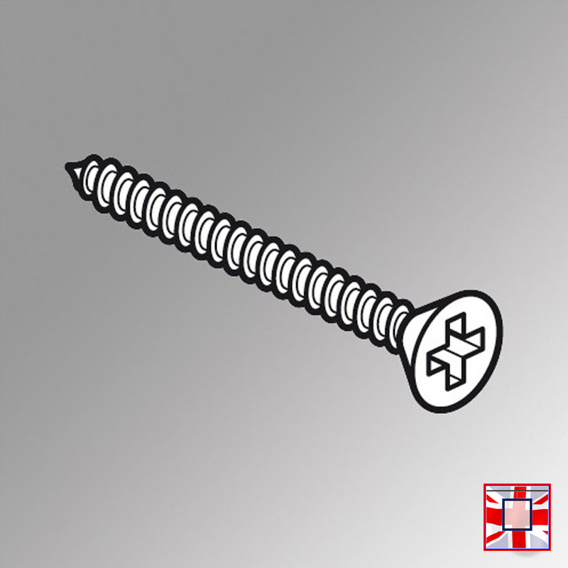 Color-Coated Phillips Screws for J, C & P Rail Gallery Systems (Countersunk Head – White, Black, Silver)
