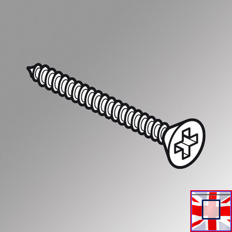 Colored C/Sunk Phillips Head Screw – White, Black, Silver – for J Rail / C Rail / P Rail Gallery Systems