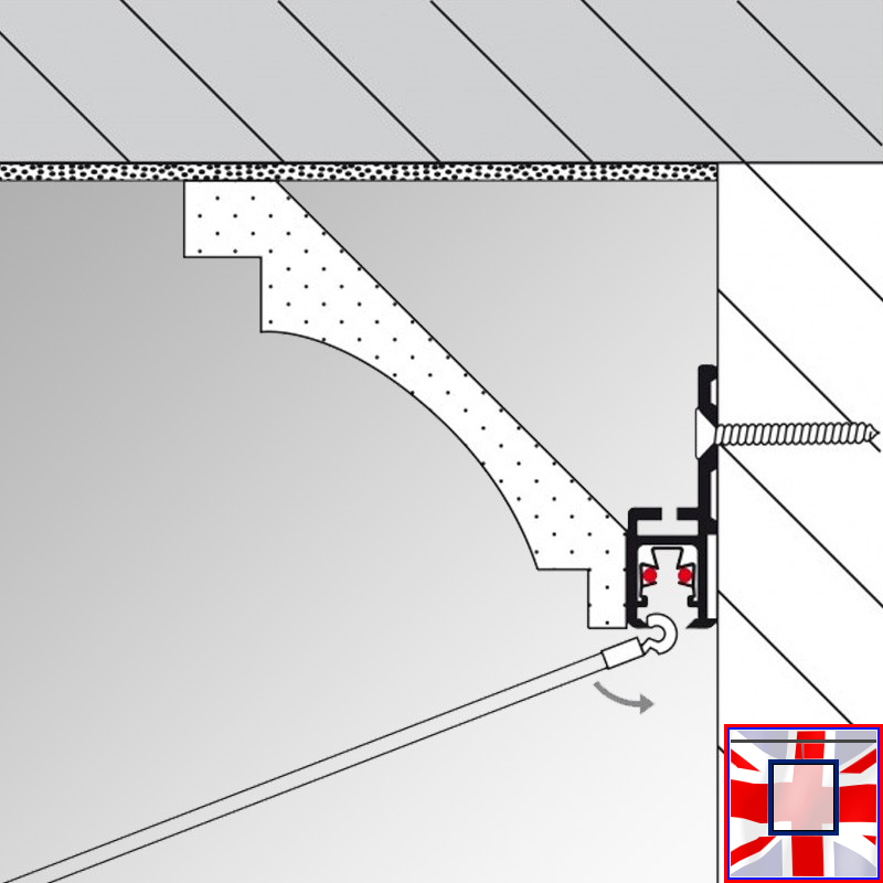 Deco Cornice Picture Rail, 2m & 3m 'Hidden' Heavy Duty Hanging Track