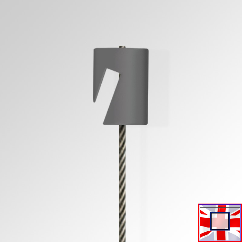 Perlon Cord & Steel Cable Picture Hanger, Cylinder Anchor for J Rail & C Rail (Black, White, Silver)