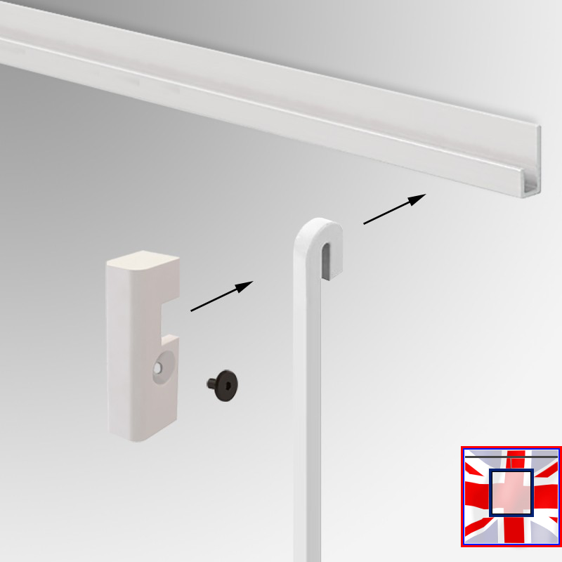 Anti-theft Fitting for 4mm Steel Rods (J Rail & C Rail), Hanging Rod Security Hood