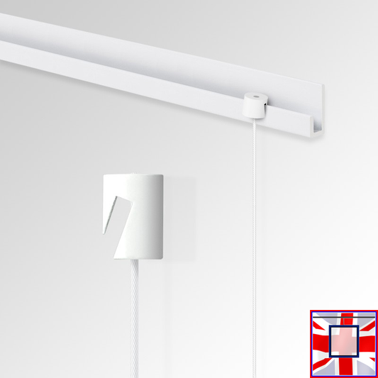 White Cable J Rail Hanger & White Cylinder Anchor with White Steel Wire