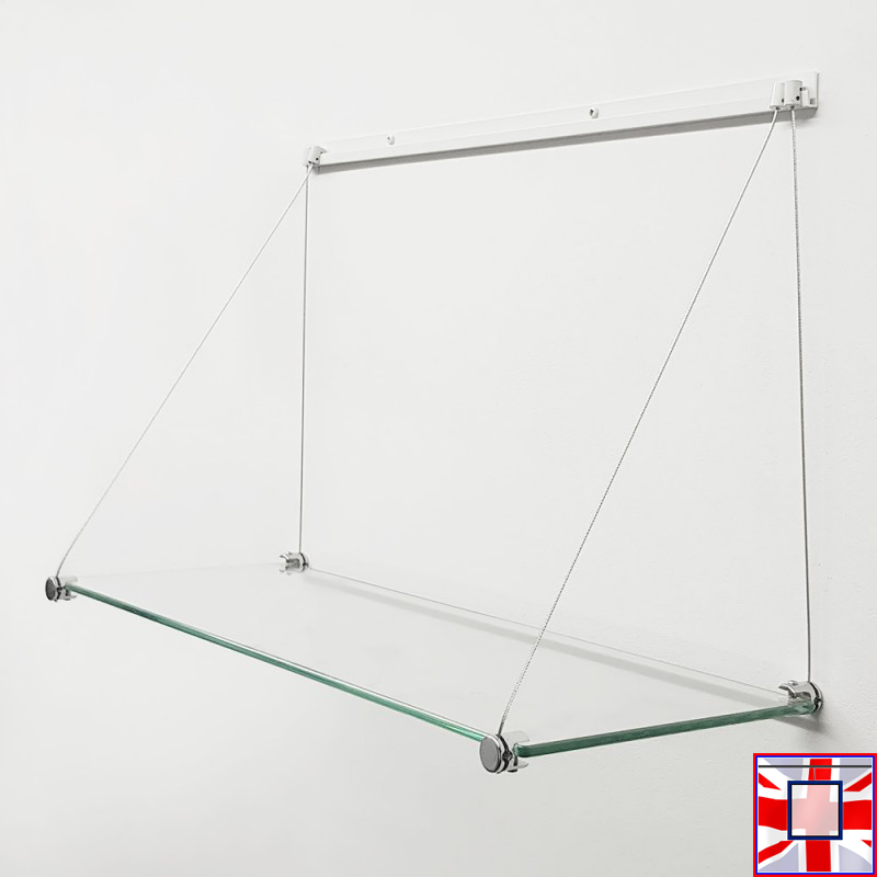 J Rail Glass Shelf Shelving (with Cables)