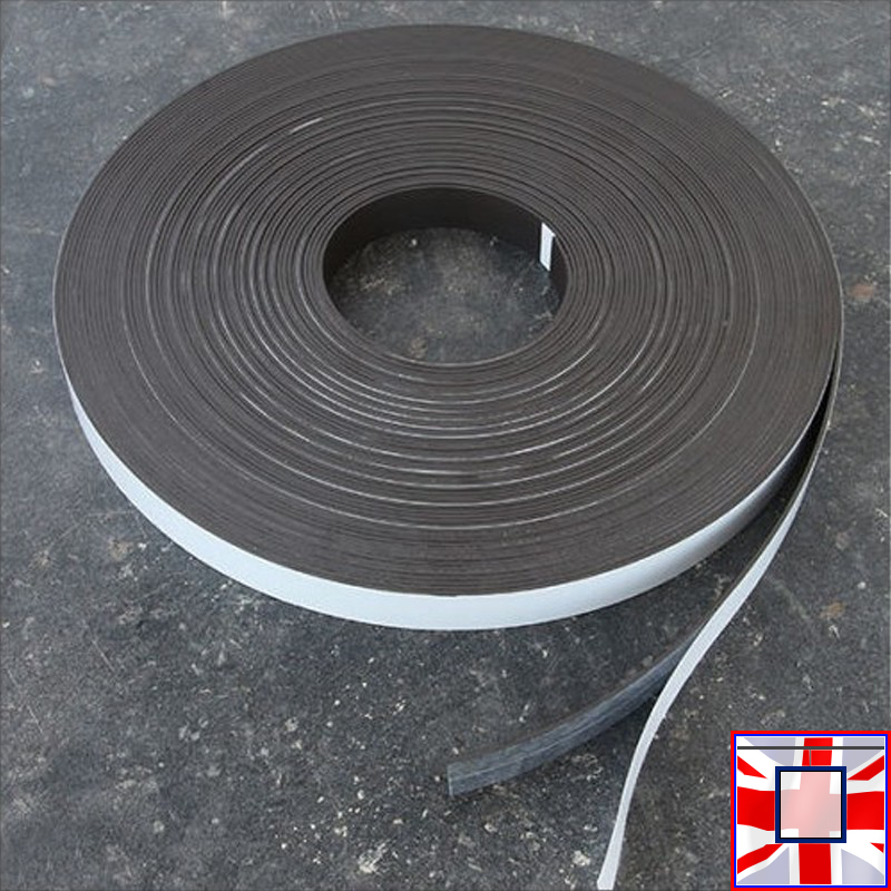 Self Adhesive Magnetic Tape, Indoor & Outdoor Magnet Strip with Sticky Side (Various Sizes)