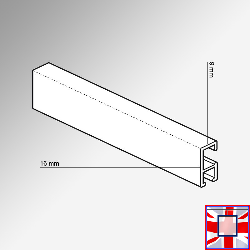 Heavy Duty 2m & 3m Mini-rail Track, Discreet Extra Picture Rail