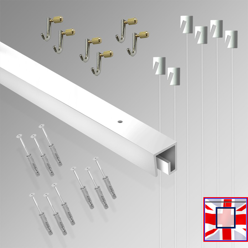 3m P Rail All-in-One Gallery Display Set – Ceiling Track & Heavy Picture Hooks Kit