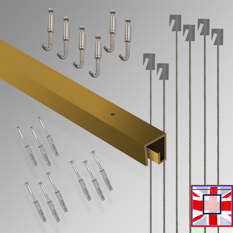 3m P Rail All-in-One Gallery Display Set – Ceiling Track & Heavy Picture Hooks Kit