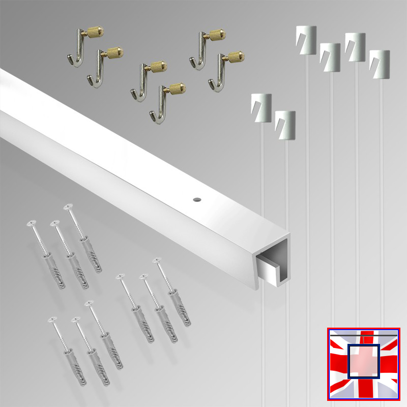 3m P Rail All-in-One Gallery Display Set – Ceiling Track & Heavy Picture Hooks Kit