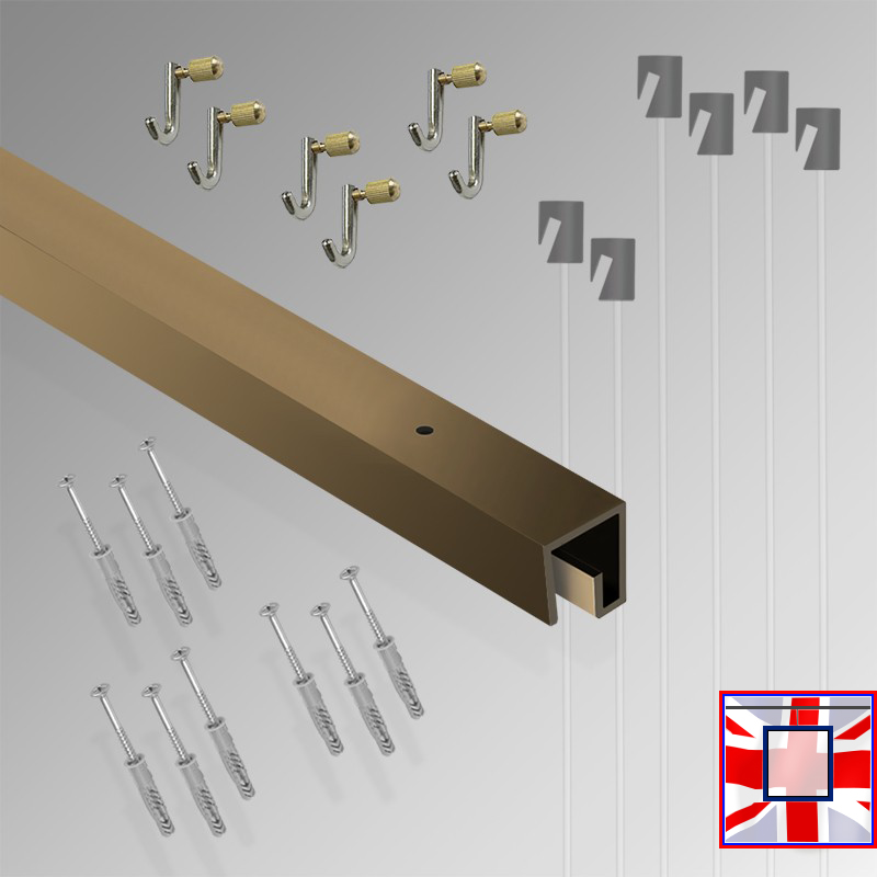 3m P Rail All-in-One Gallery Display Set – Ceiling Track & Heavy Picture Hooks Kit