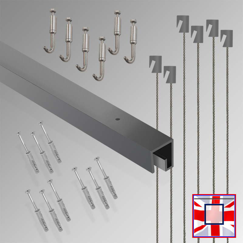 3m P Rail All-in-One Gallery Display Set – Ceiling Track & Heavy Picture Hooks Kit