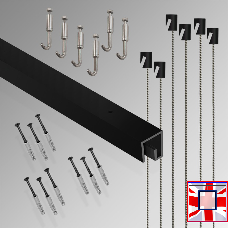 3m P Rail All-in-One Gallery Display Set – Ceiling Track & Heavy Picture Hooks Kit