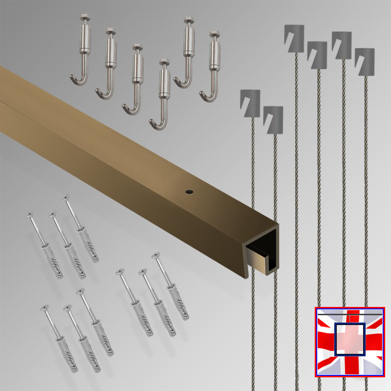 3m P Rail All-in-One Gallery Display Set – Ceiling Track & Heavy Picture Hooks Kit