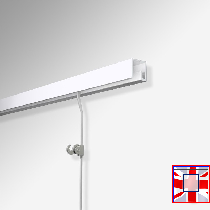 3m All-in-One Gallery Display Kit – HD Ceiling Rail, Heavy Hanging Rods & Picture Track Set