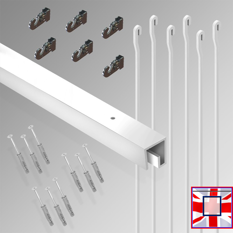3m All-in-One Gallery Display Kit – HD Ceiling Rail, Heavy Hanging Rods & Picture Track Set