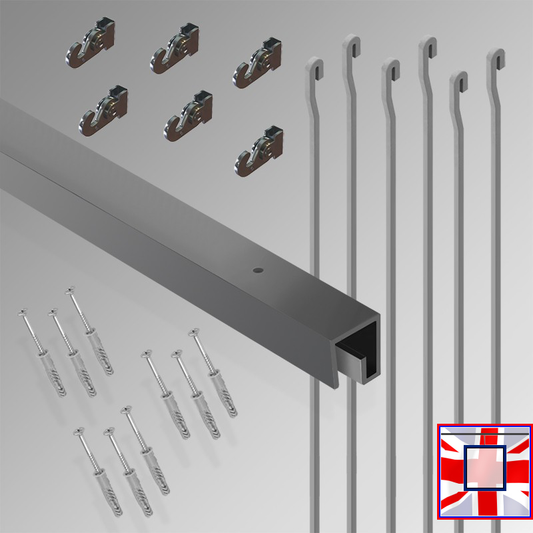 3m All-in-One Gallery Display Kit – HD Ceiling Rail, Heavy Hanging Rods & Picture Track Set