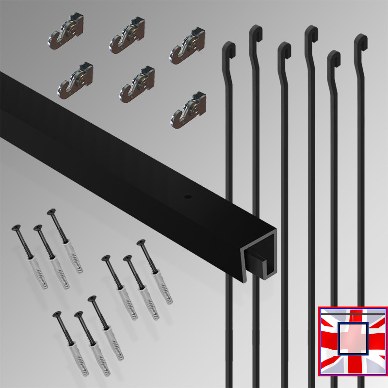 3m All-in-One Gallery Display Kit – HD Ceiling Rail, Heavy Hanging Rods & Picture Track Set