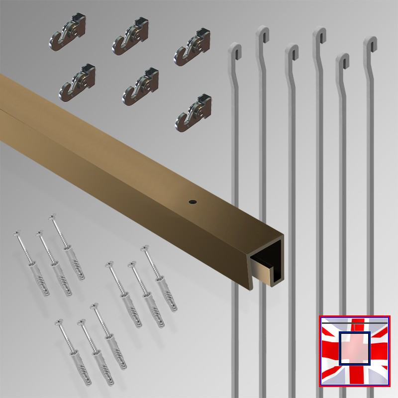 3m All-in-One Gallery Display Kit – HD Ceiling Rail, Heavy Hanging Rods & Picture Track Set